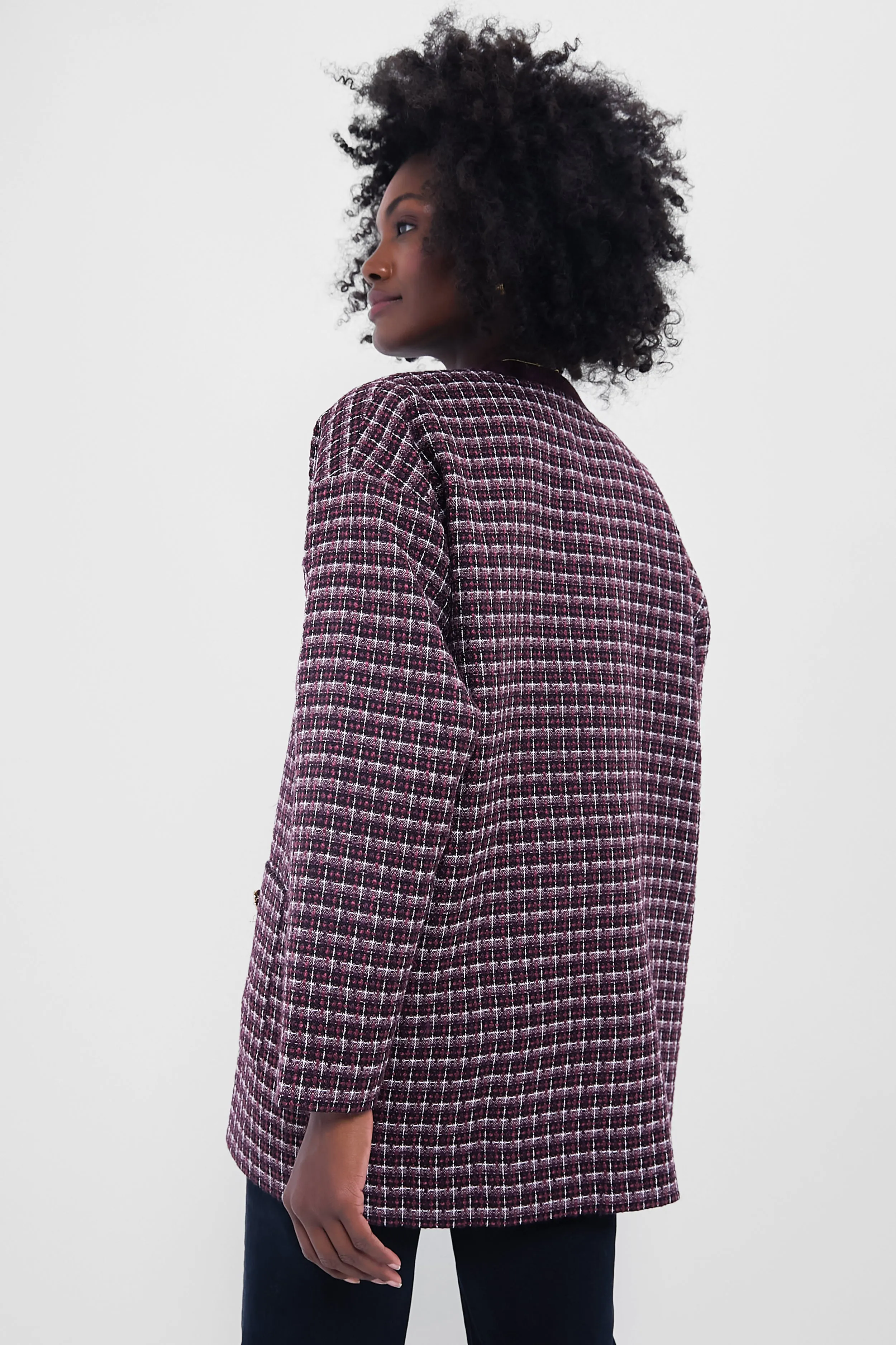 Plum Multi Tweed Gigi Jacket