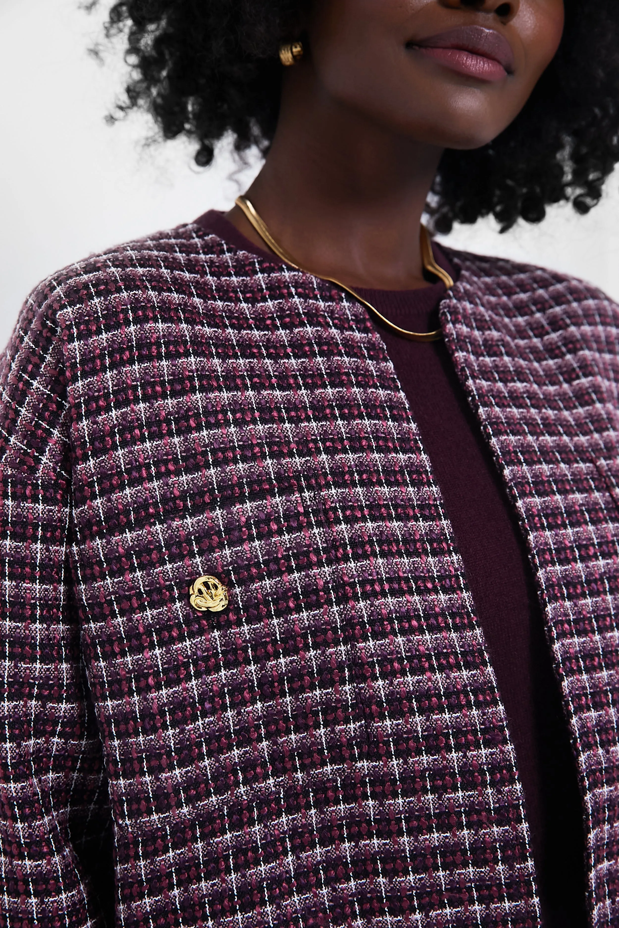 Plum Multi Tweed Gigi Jacket