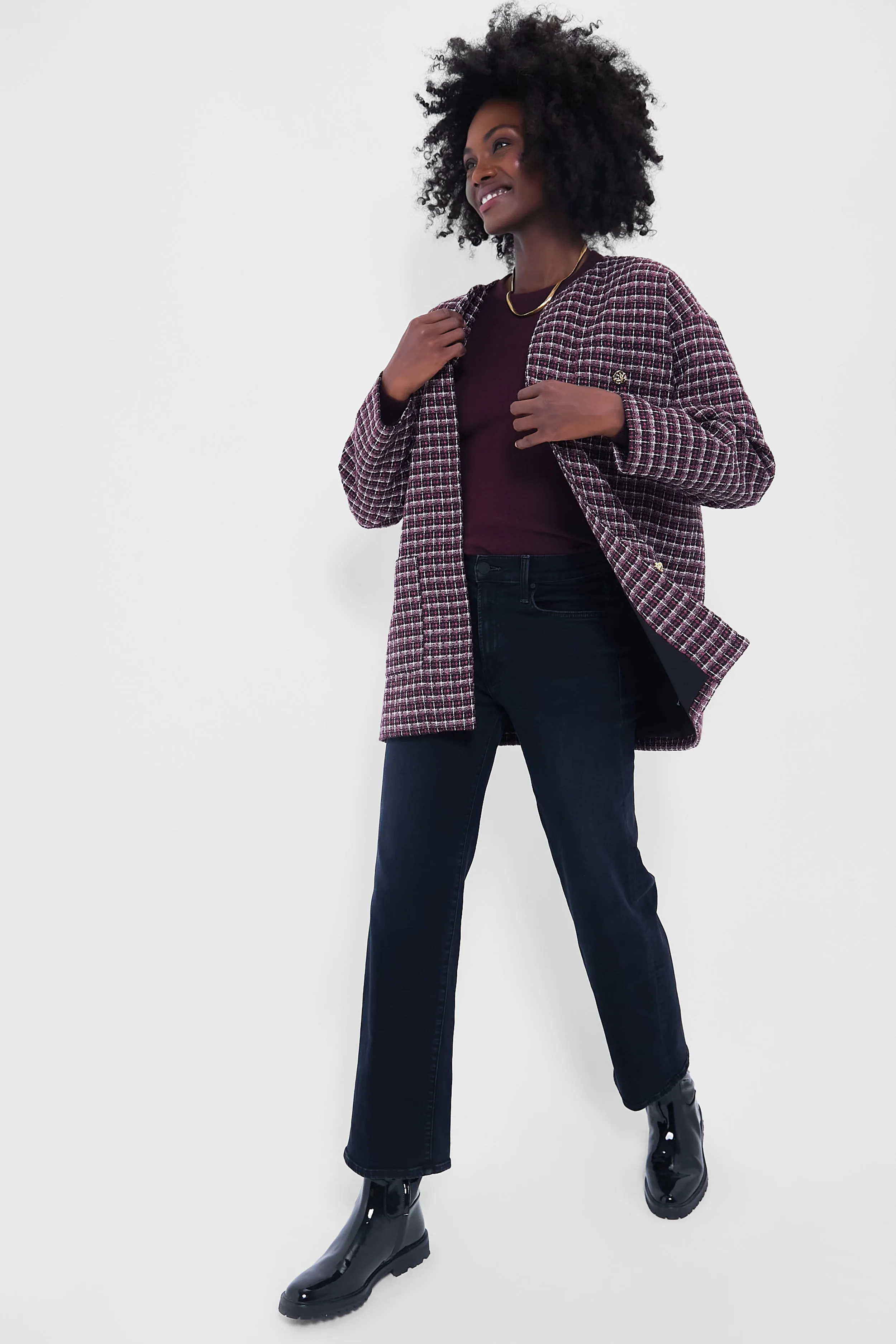 Plum Multi Tweed Gigi Jacket