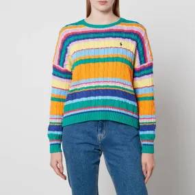 Polo Ralph Lauren Striped Cable-Knit Cotton Long Sleeve Pullover