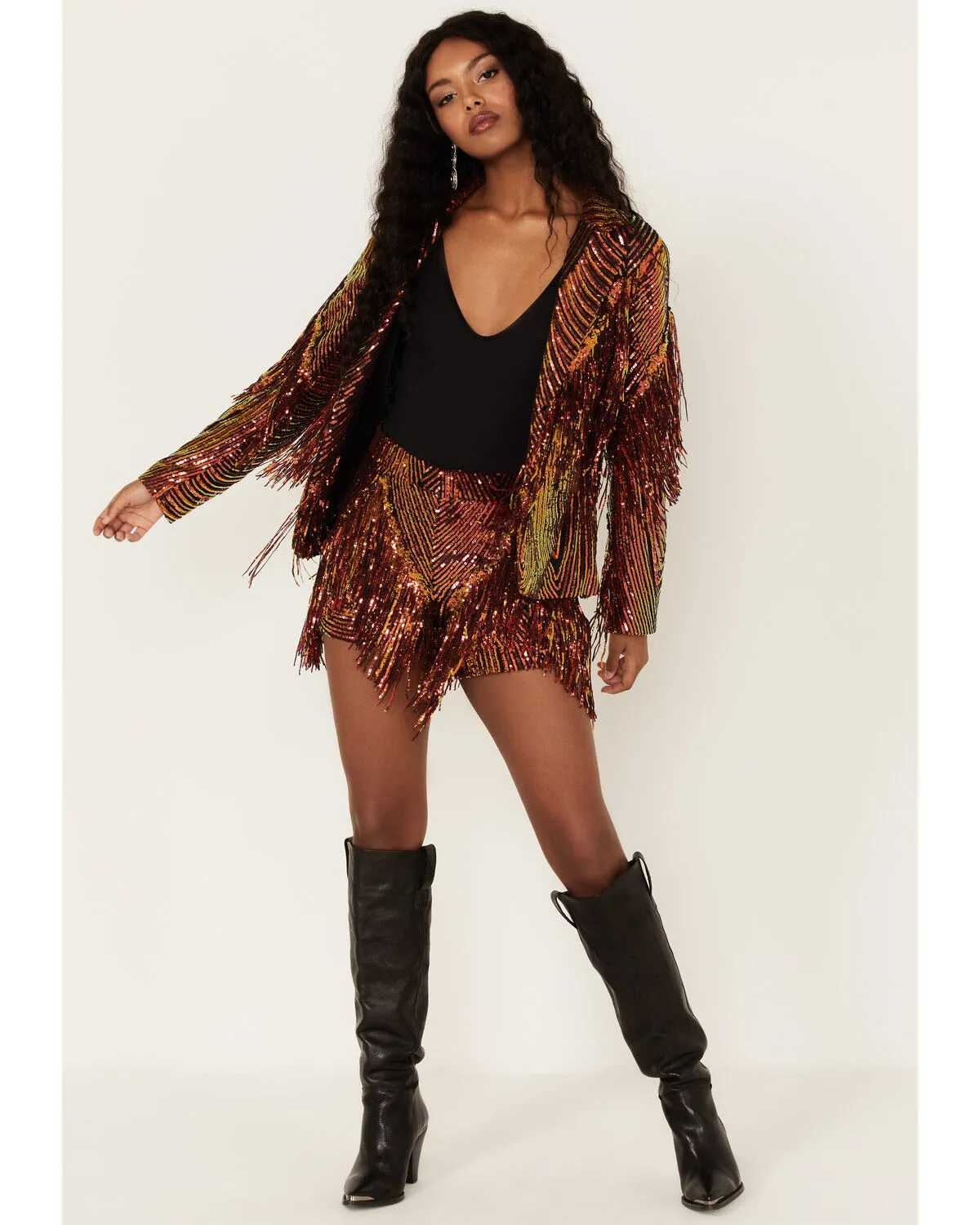 Product Name:  Any Old Iron Women's Sequins and Fringe Jacket