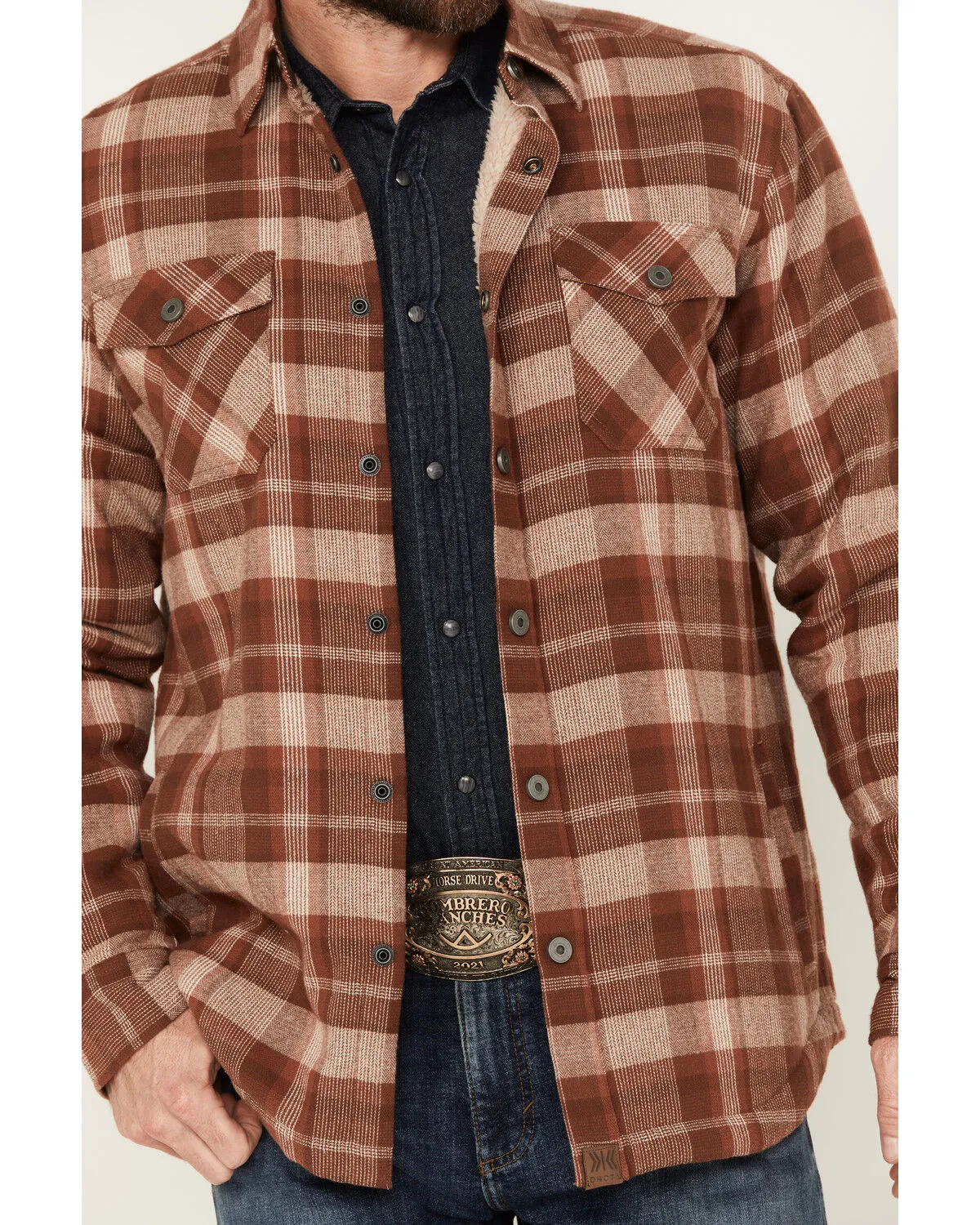 Product Name:  Dakota Grizzly Men's Ivan Plaid Print Sherpa Lined Flannel Shirt Jacket