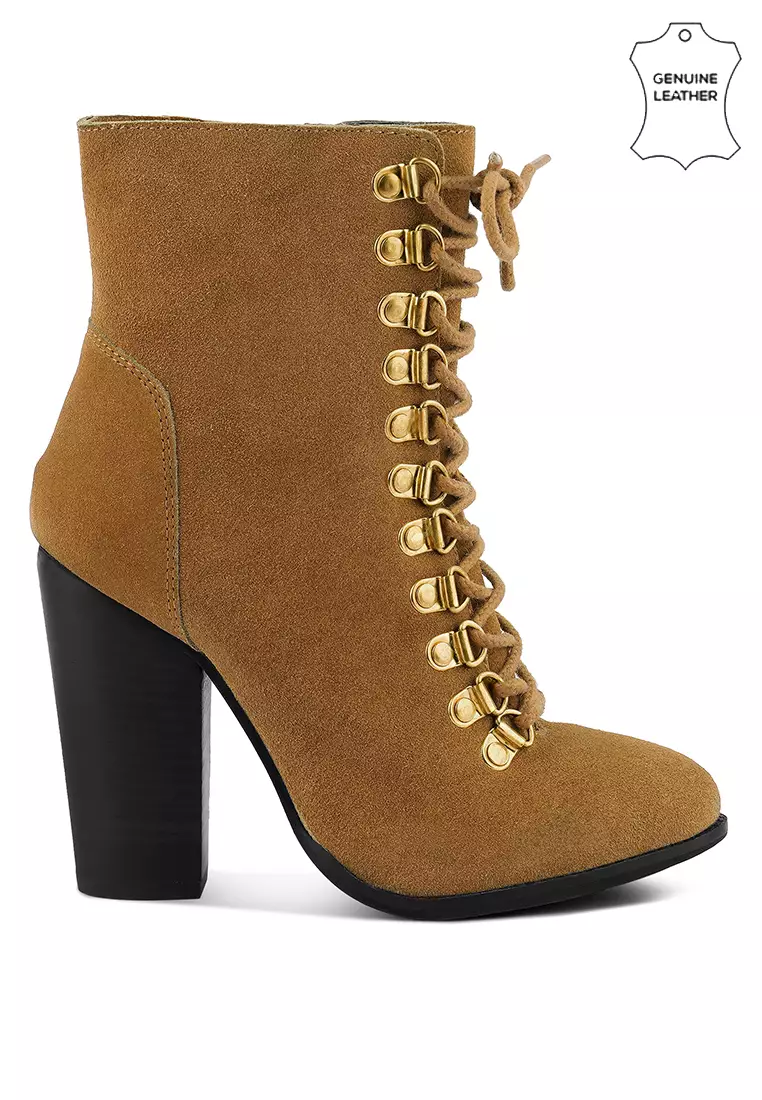 Rag & CO. Antique Tan High Heeled Ankle Boot