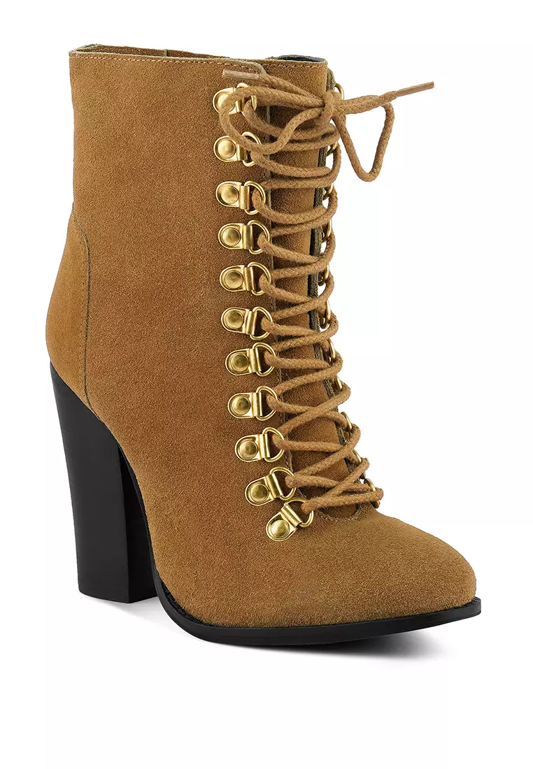 Rag & CO. Antique Tan High Heeled Ankle Boot