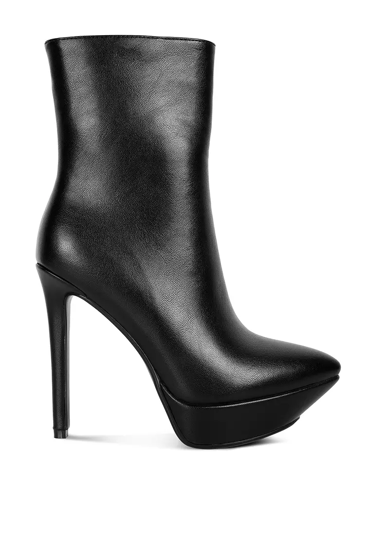 Rag & CO. Black High Heeled Ankle Boot