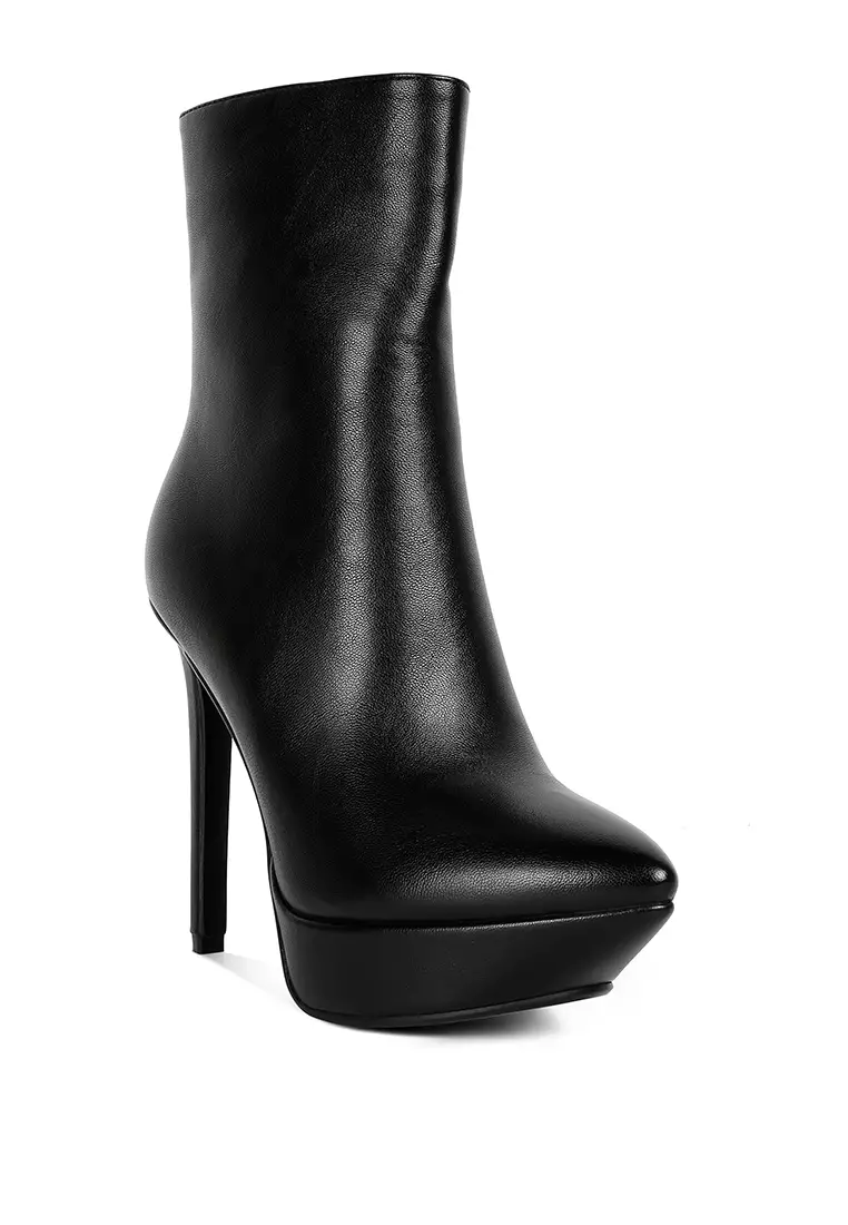 Rag & CO. Black High Heeled Ankle Boot