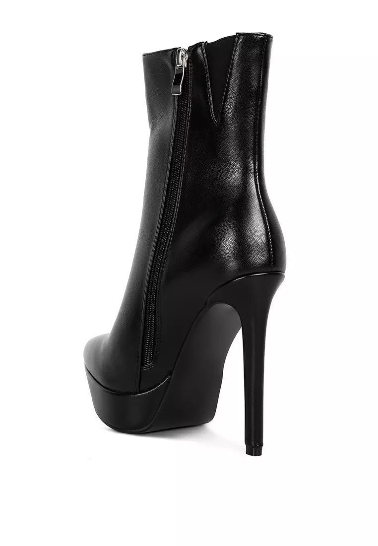 Rag & CO. Black High Heeled Ankle Boot