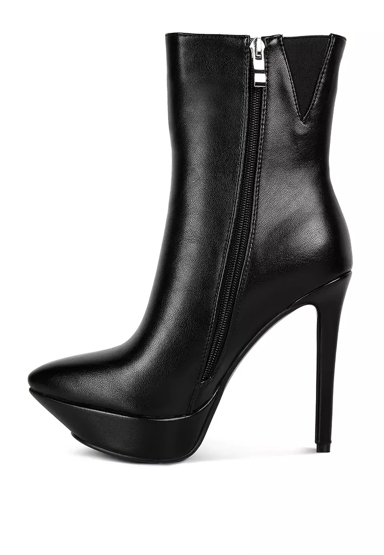 Rag & CO. Black High Heeled Ankle Boot