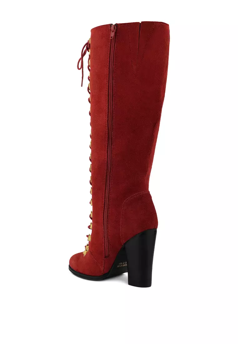 Rag & CO. Red Goose Feather Antique High Heeled Ankle Boot