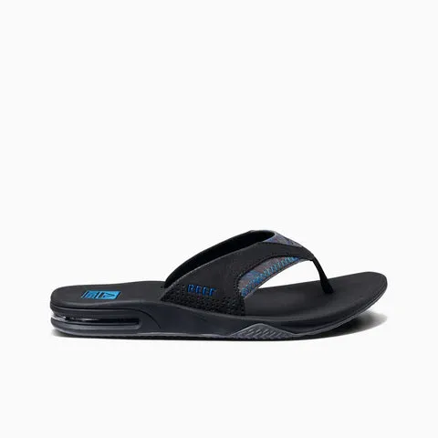 Reef Mens Fanning Sandals - Black/Pool Palm