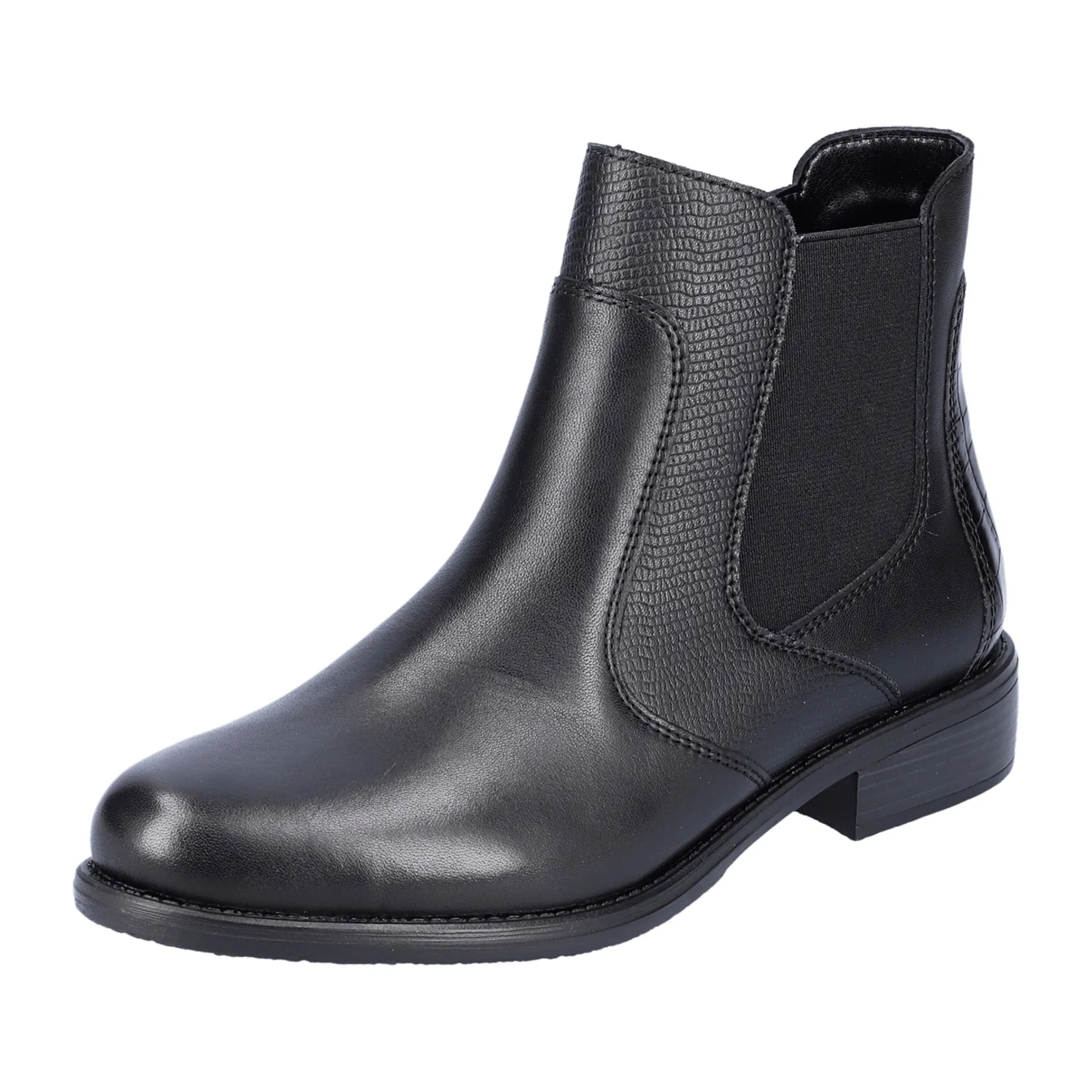 Remonte Women's Chelsea Boot Black Leather Breathable Lightweight Comfortable