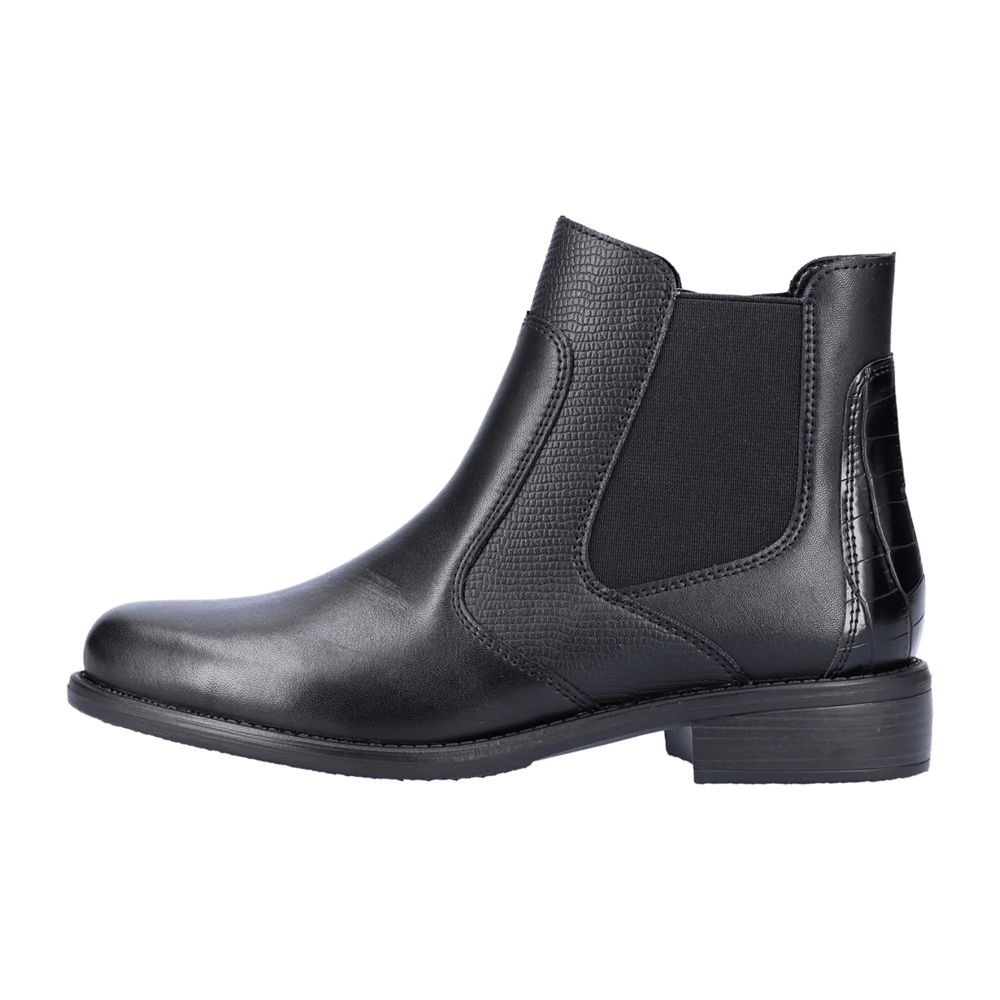 Remonte Women's Chelsea Boot Black Leather Breathable Lightweight Comfortable