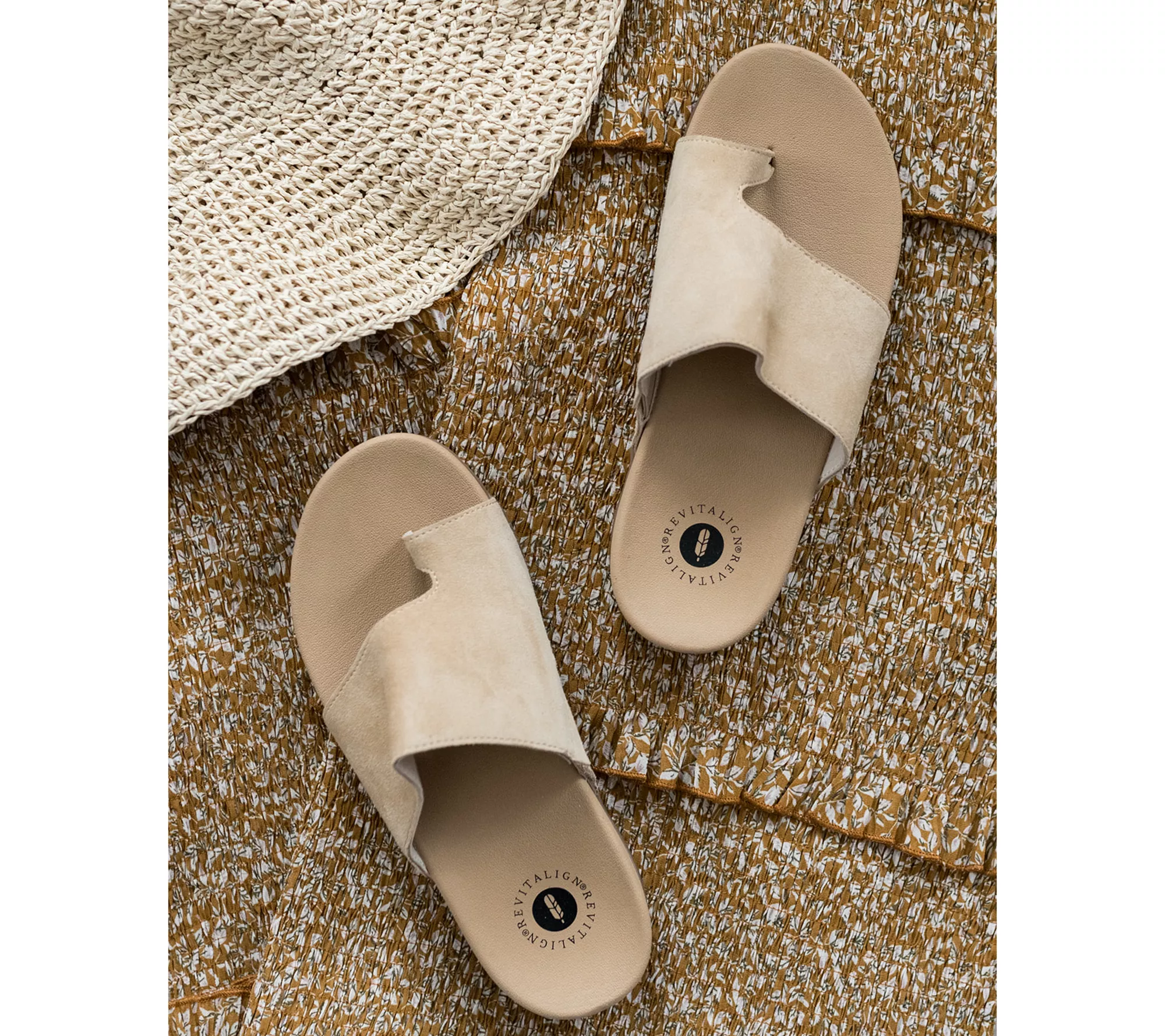 Revitalign Orthotic Suede Toe-Loop Sandals - Sandbridge