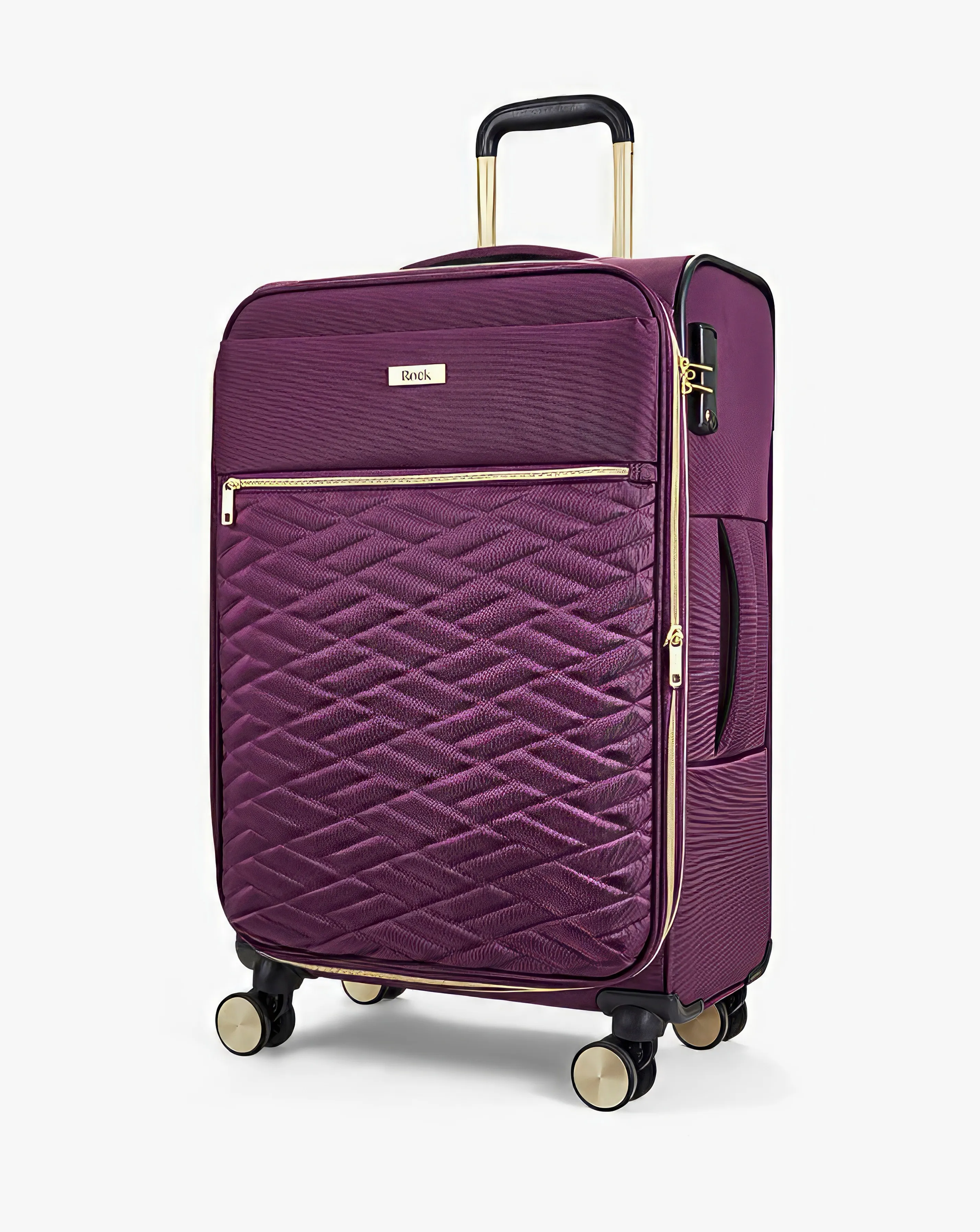 Rock Sloane Medium Suitcase Purple | Simply Be