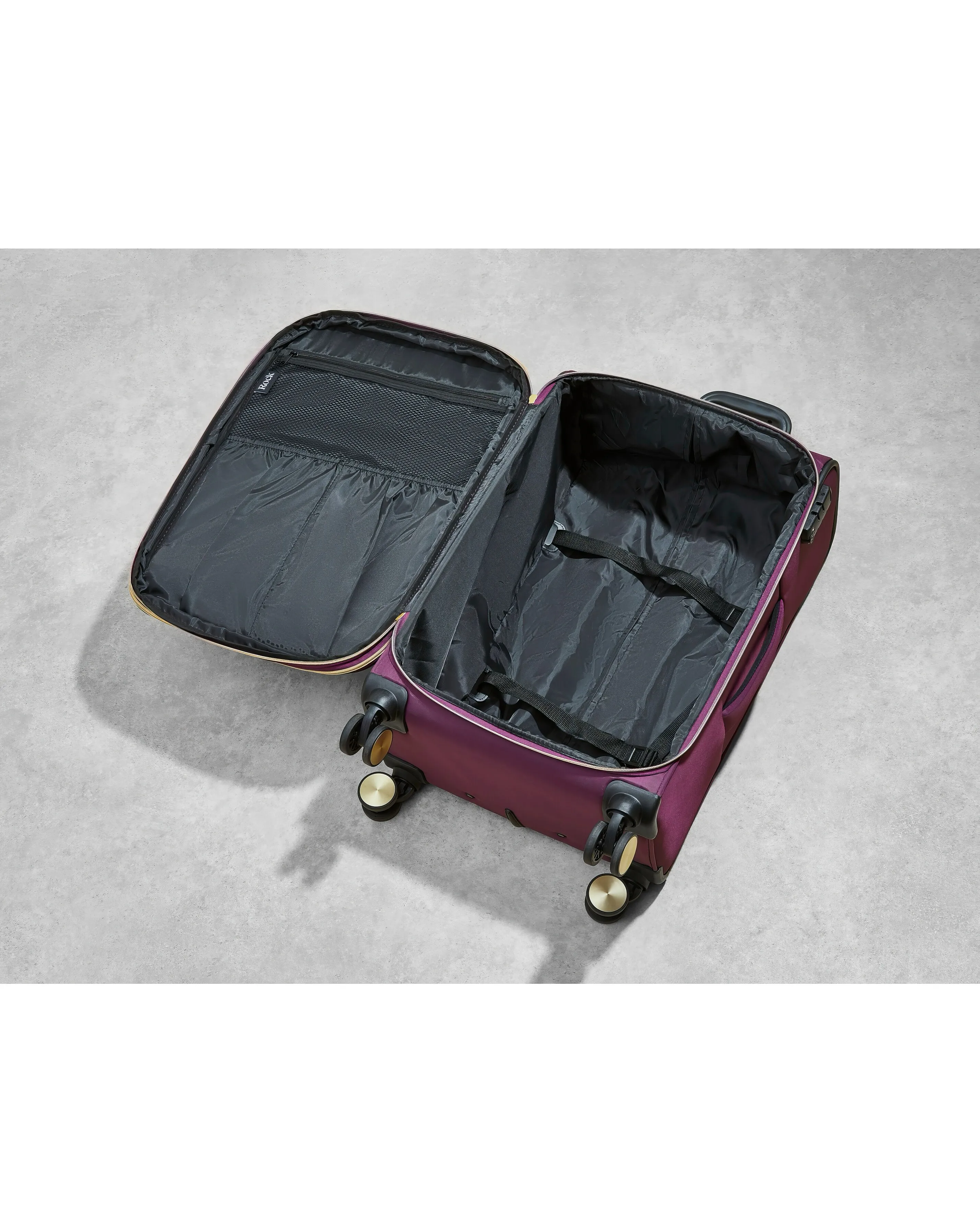 Rock Sloane Medium Suitcase Purple | Simply Be