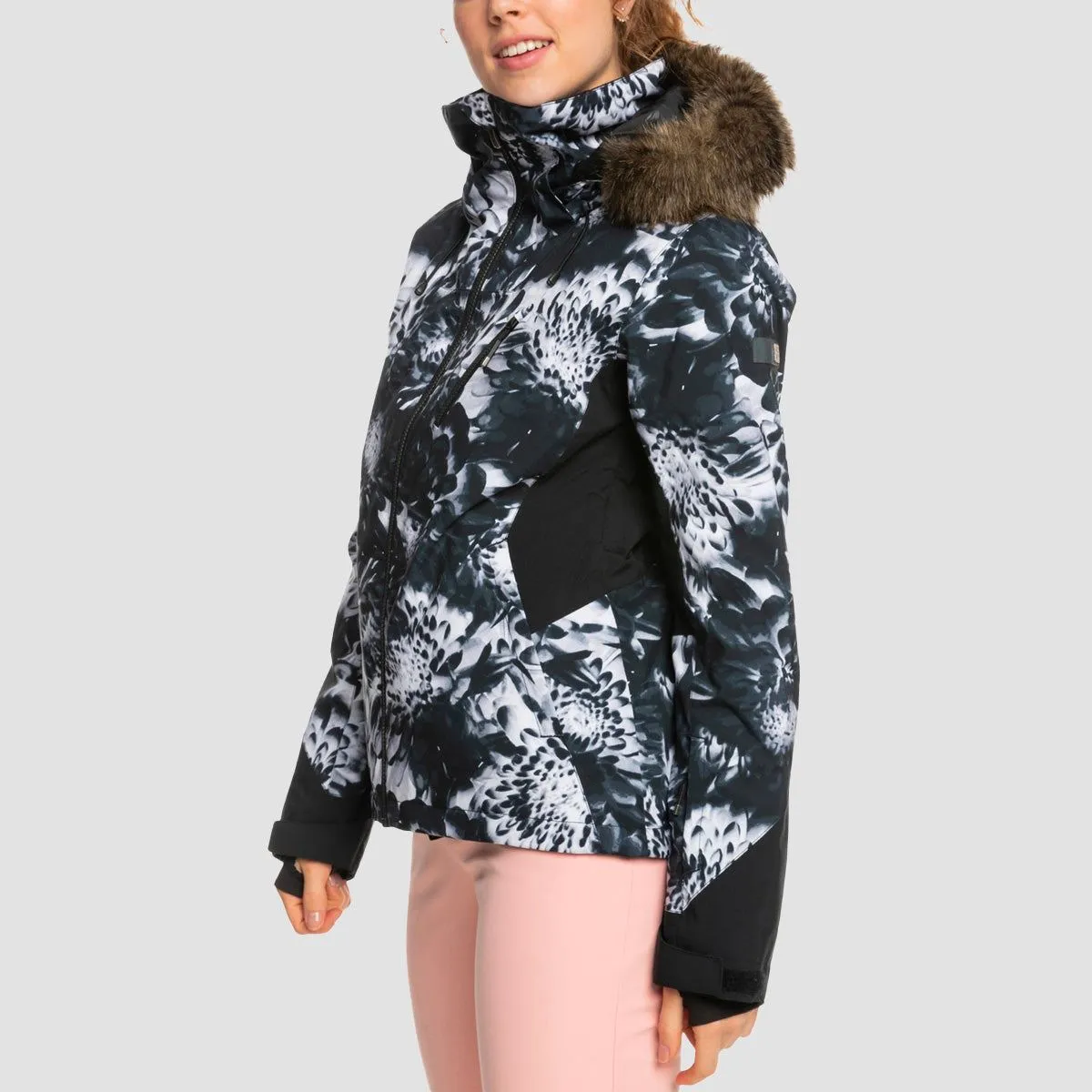 Roxy Jet Ski Premium 15K Snow Jacket True Black Future Flower - Womens