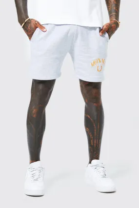 Shorts Length Monaco Graphic Jersey Shorts | boohooMAN UK