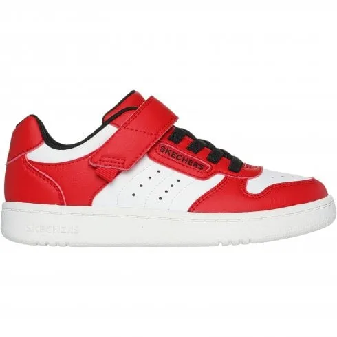 Skechers Quick Street | Red/White | Childrens Lace Up Trainers