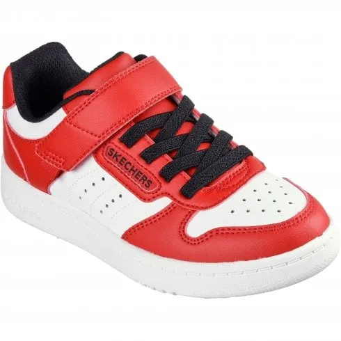 Skechers Quick Street | Red/White | Childrens Lace Up Trainers