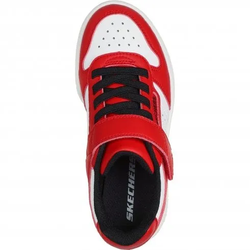 Skechers Quick Street | Red/White | Childrens Lace Up Trainers