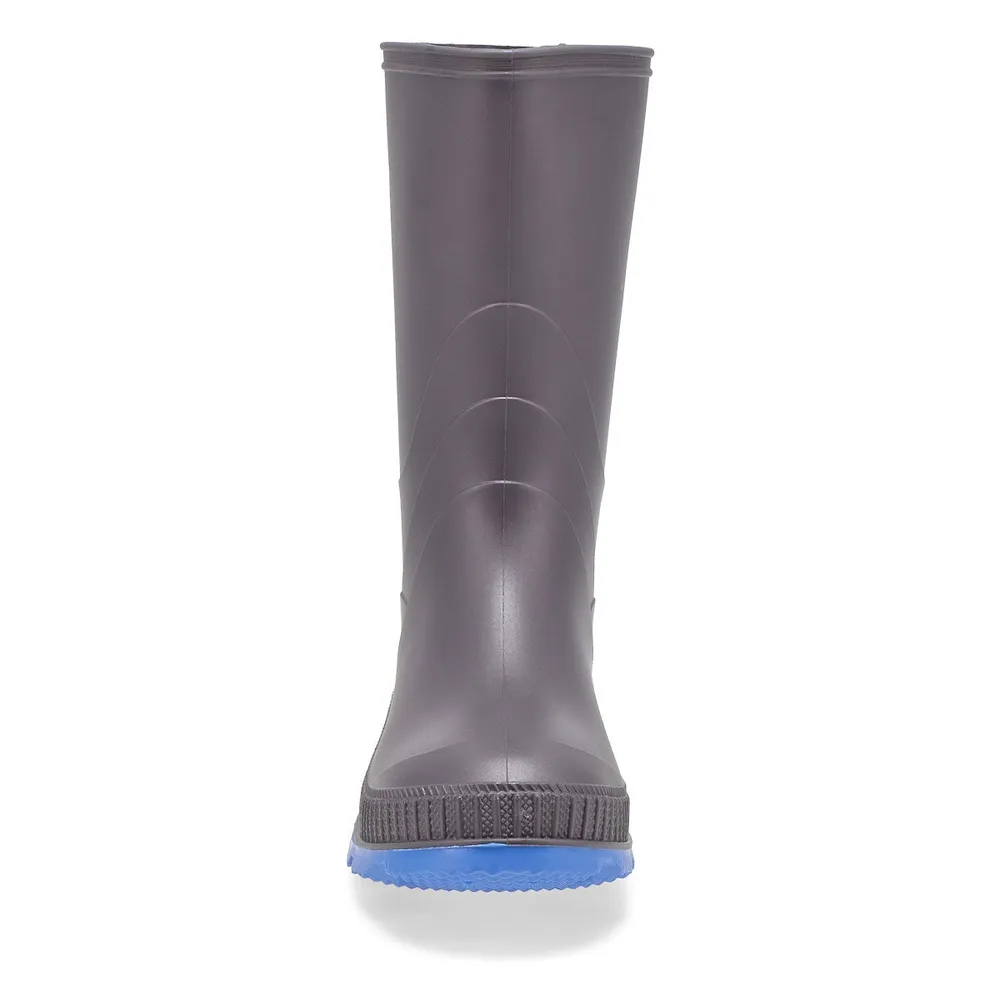 Soft Moc Boys Stomp Waterproof Rain Boot - Charcoal/Blue