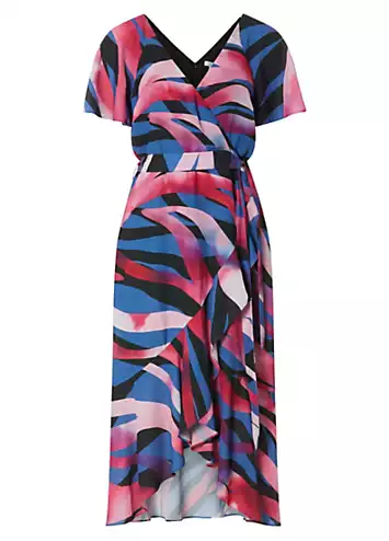 Sonder Studio Glamour Tiger Print Ruffle Wrap Dress | Kaleidoscope