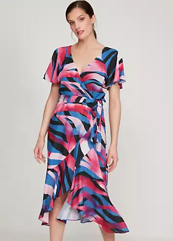 Sonder Studio Glamour Tiger Print Ruffle Wrap Dress | Kaleidoscope