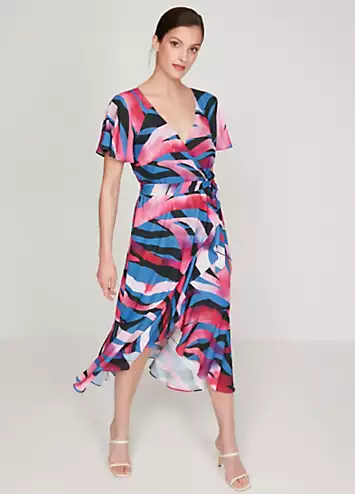 Sonder Studio Glamour Tiger Print Ruffle Wrap Dress | Kaleidoscope