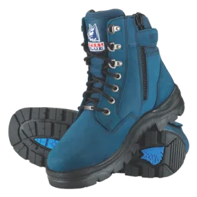 Steel Blue Southern Cross Zip Blue - Lace Up Zip Sided Steel Cap Ankle Boot