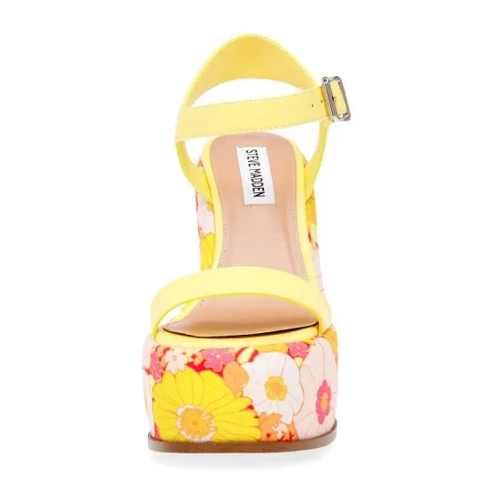 Steve Madden Sixties Yel Floral Pu Sandals