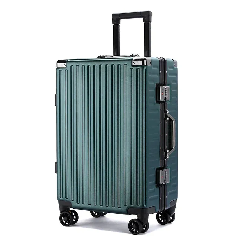 Suitcase Aluminum Frame Trunk Waterproof Man Bag Can Sit Cabin Suitcase 20 inch Female Carry-on Boarding Password Trolley Case