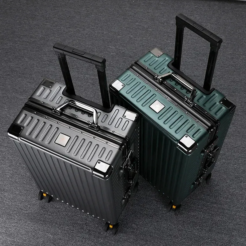 Suitcase Aluminum Frame Trunk Waterproof Man Bag Can Sit Cabin Suitcase 20 inch Female Carry-on Boarding Password Trolley Case