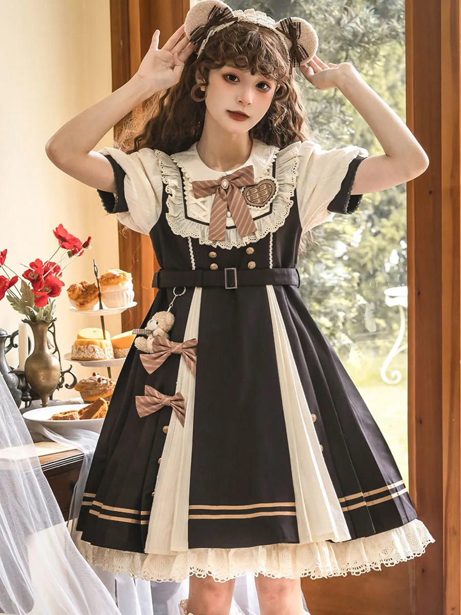 Sweet Lolita Dress Polyester Short Sleeves Dress Lolita Dress