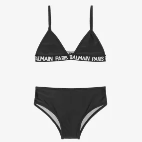 Teen Girls Black Logo Bikini