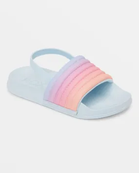 Toddlers Slippy Ribbed Slide Sandals - Light Blue