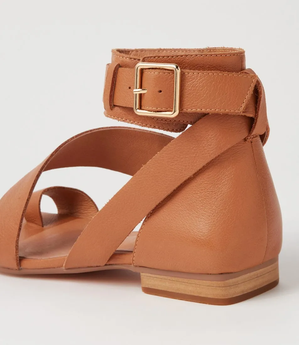 TOP END Kodiak Dark Tan Leather Sandals