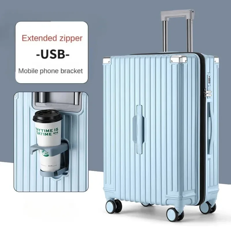 Travel Suitcase Aluminum Frame Luggage On Mute Universal Wheel Password Business Case Multifunction Carry-Ons Cabin Boarding bag