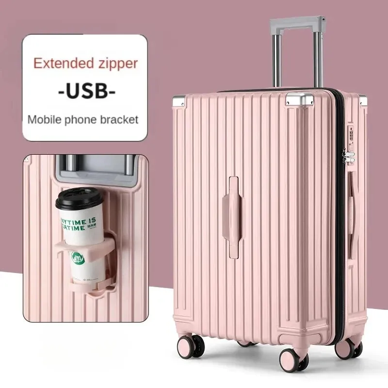 Travel Suitcase Aluminum Frame Luggage On Mute Universal Wheel Password Business Case Multifunction Carry-Ons Cabin Boarding bag