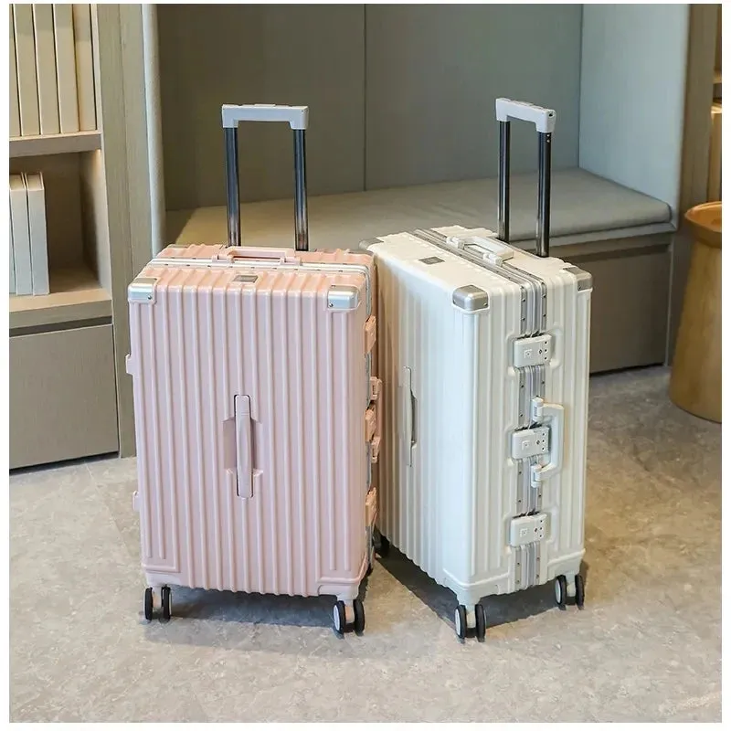 Travel Suitcase Aluminum Frame Luggage On Mute Universal Wheel Password Business Case Multifunction Carry-Ons Cabin Boarding bag