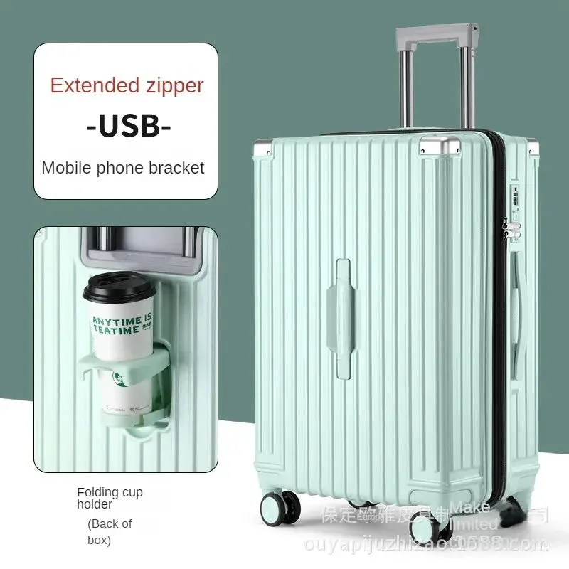 Travel Suitcase Aluminum Frame Luggage On Mute Universal Wheel Password Business Case Multifunction Carry-Ons Cabin Boarding bag