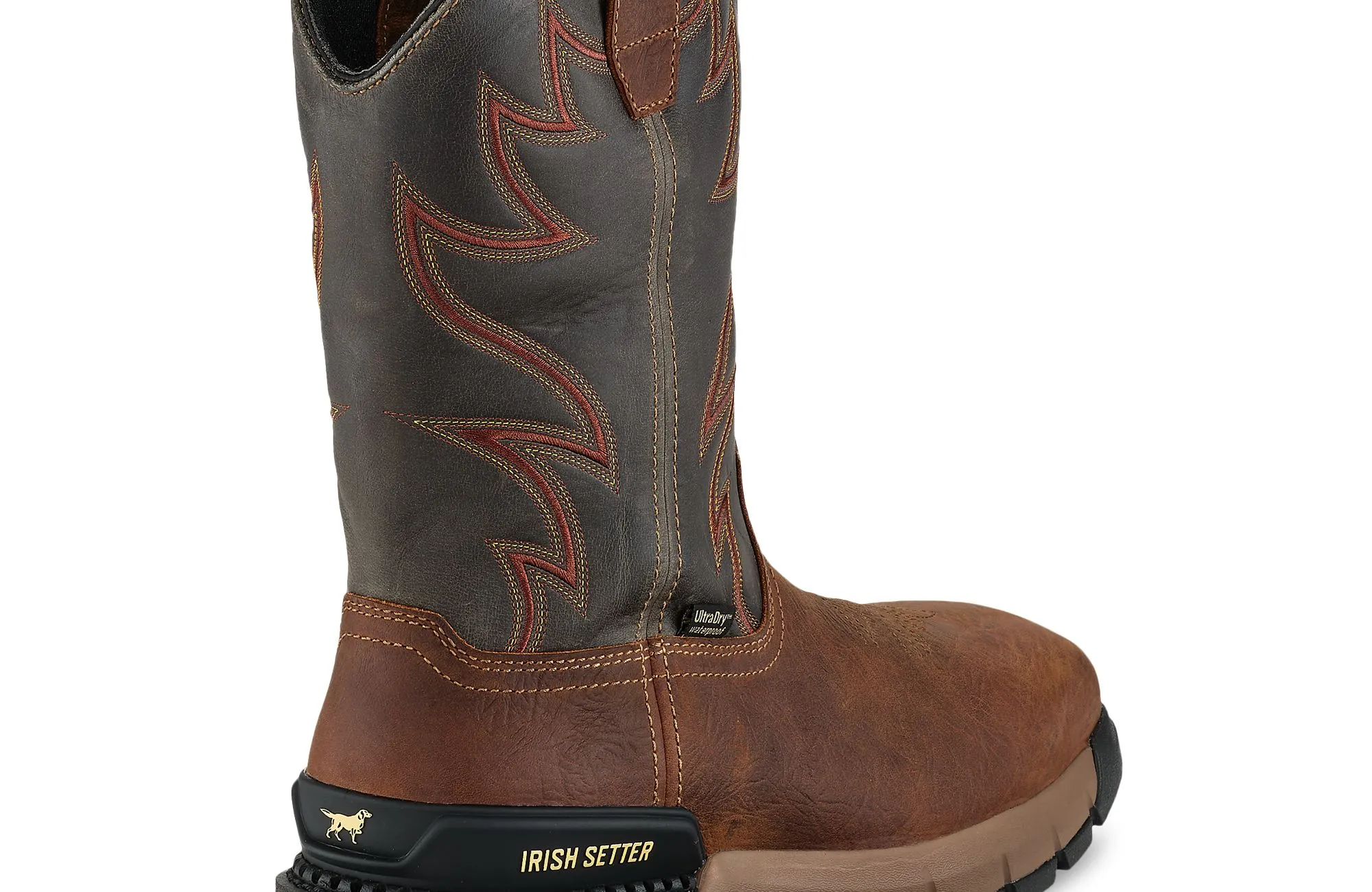 Two Harbors  Men's 11-inch Waterproof Leather Safety Toe Pull-On Boot