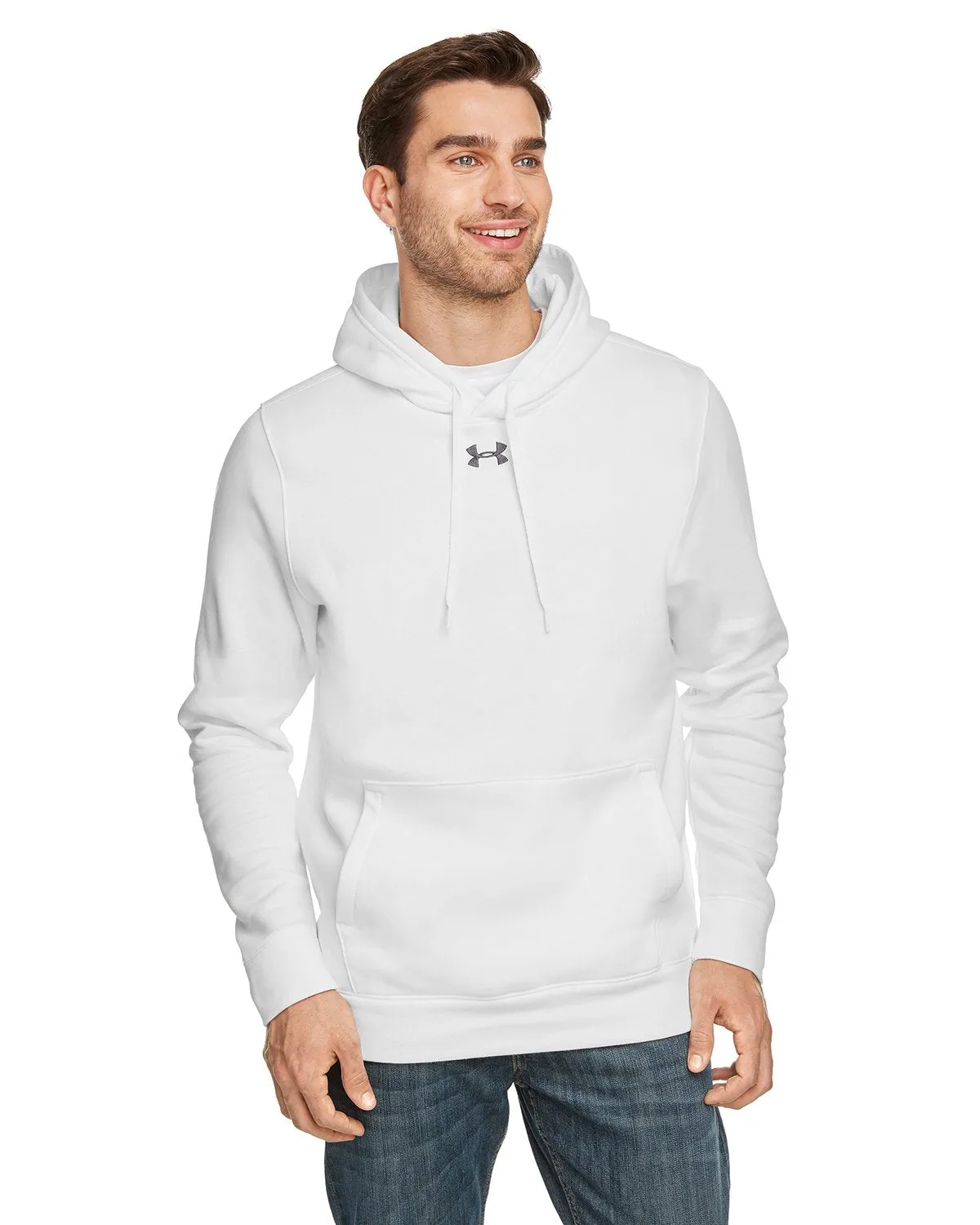 Under Armour Men's Hustle Pullover Hooded Sweatshirt 1300123 WHITE/ GRPH 100