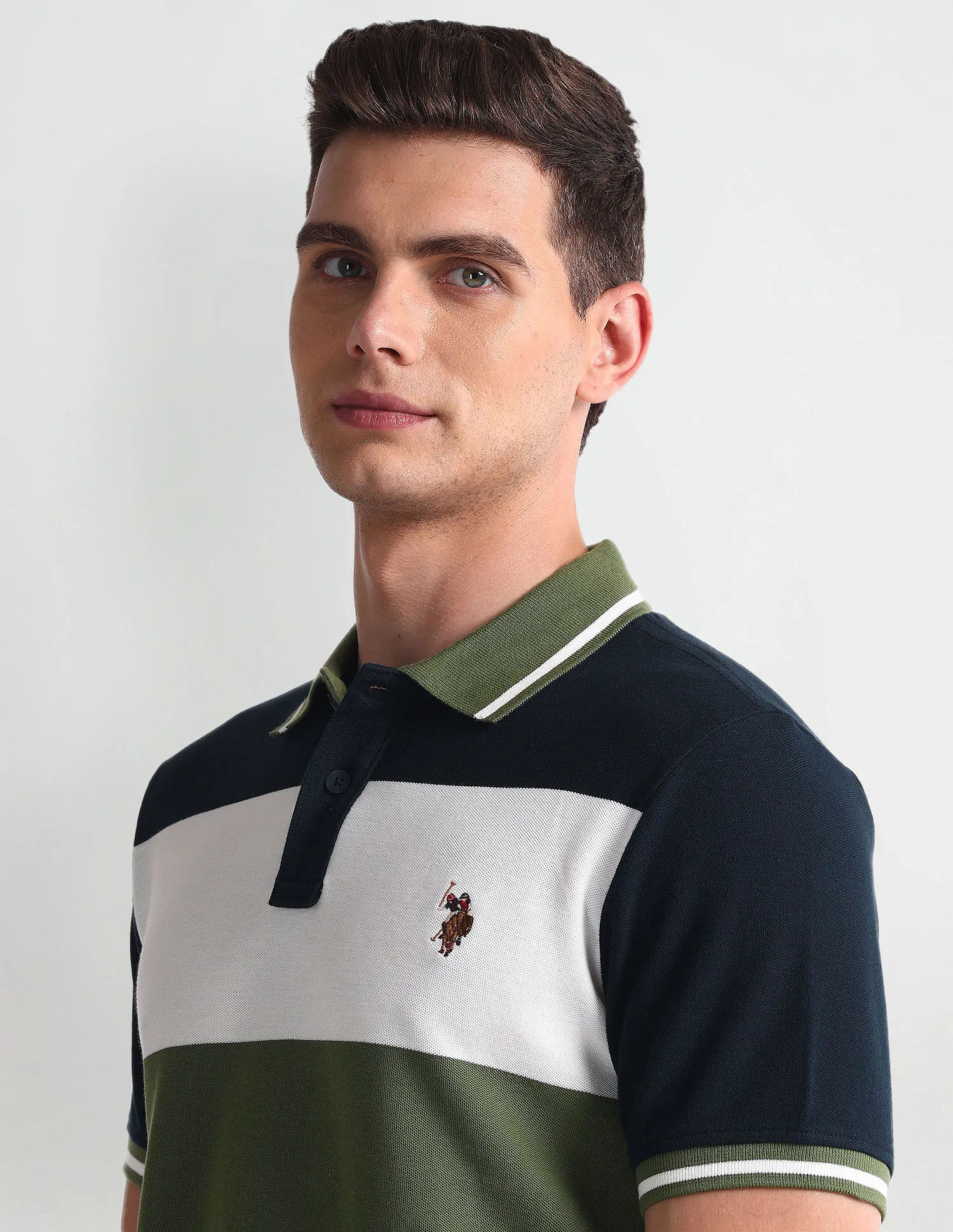 U.S. Polo Assn. Denim Co. Colour Block Yarn Dyed Polo Shirt