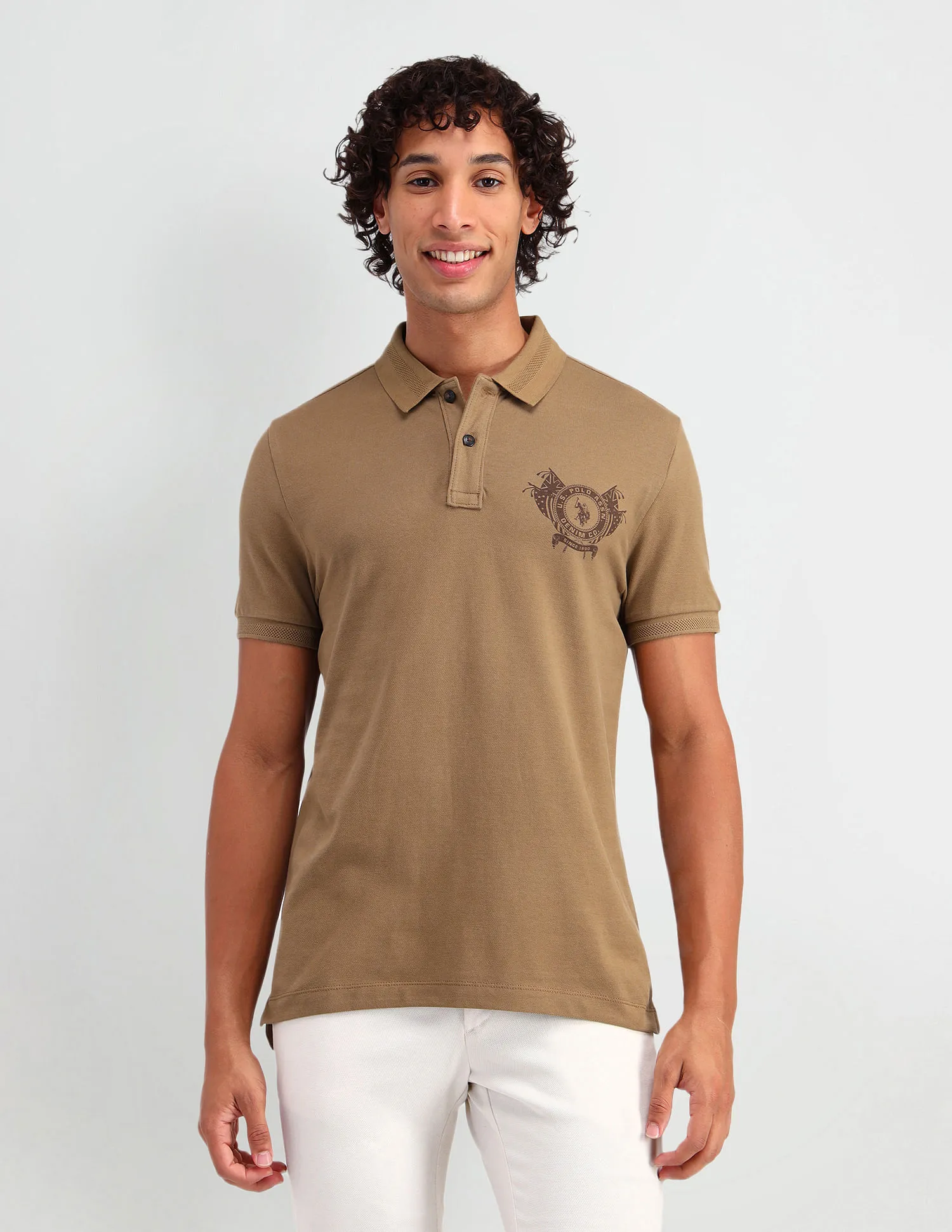 U.S. Polo Assn. Denim Co. Muscle Fit Brand Print Polo Shirt