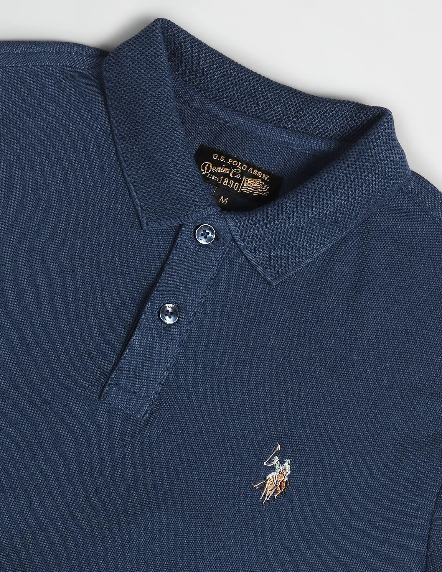 U.S. Polo Assn. Denim Co. Patterned Collar Cotton Polo Shirt