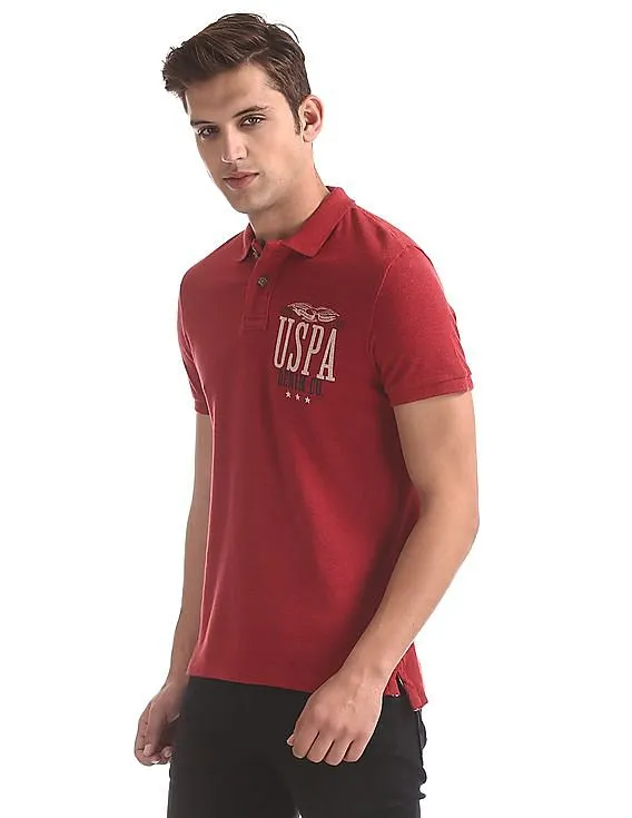 U.S. Polo Assn. Denim Co. Red Rear Print Pique Polo Shirt