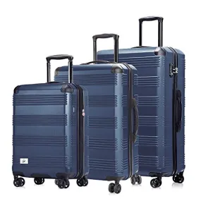 Verdi Luggage Set 3 Piece - Lightweight with USB Port Hardside Carry On Suitcase - Includes Expandable 20 Inch Carry on, 24In/TS