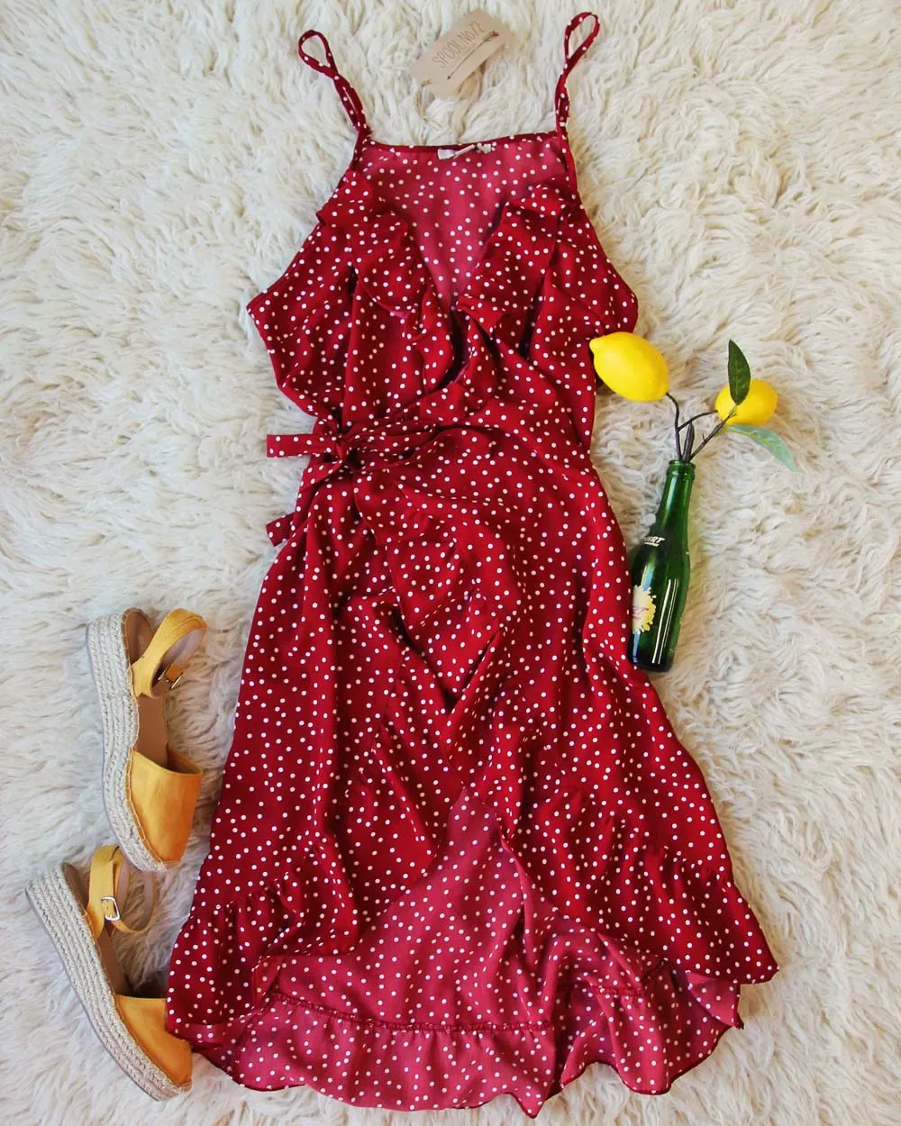 Villa Wrap Dress in Red