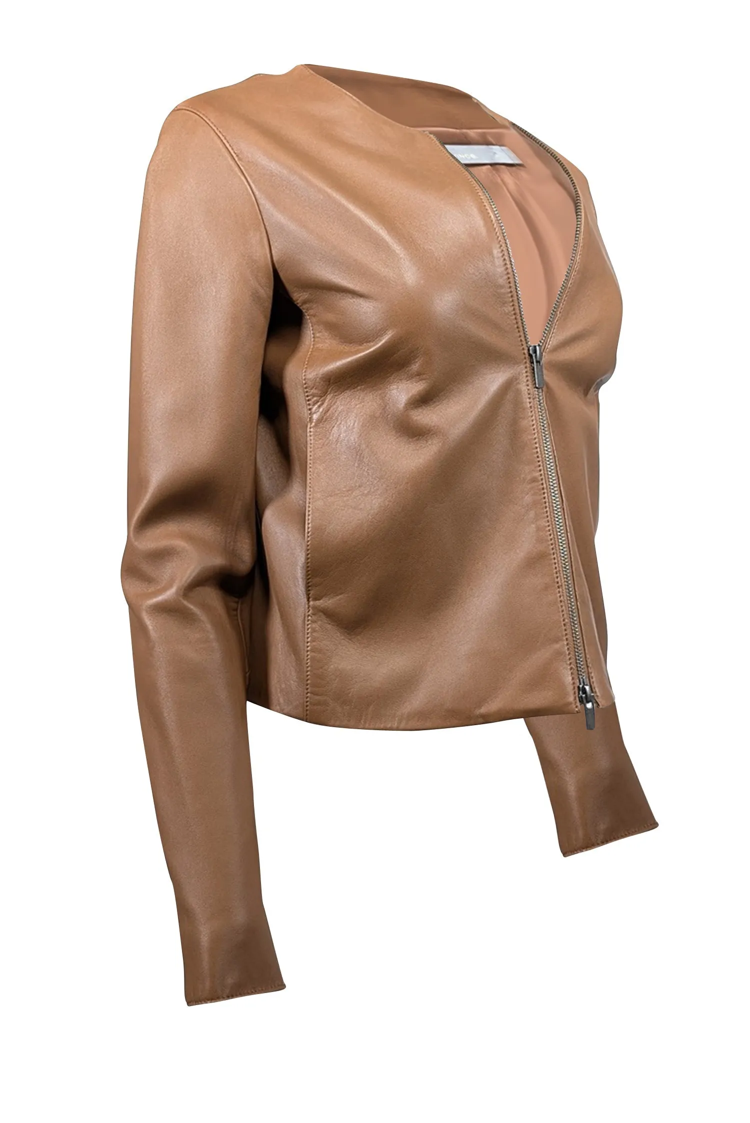 Vince - Camel Brown Leather Jacket Sz S