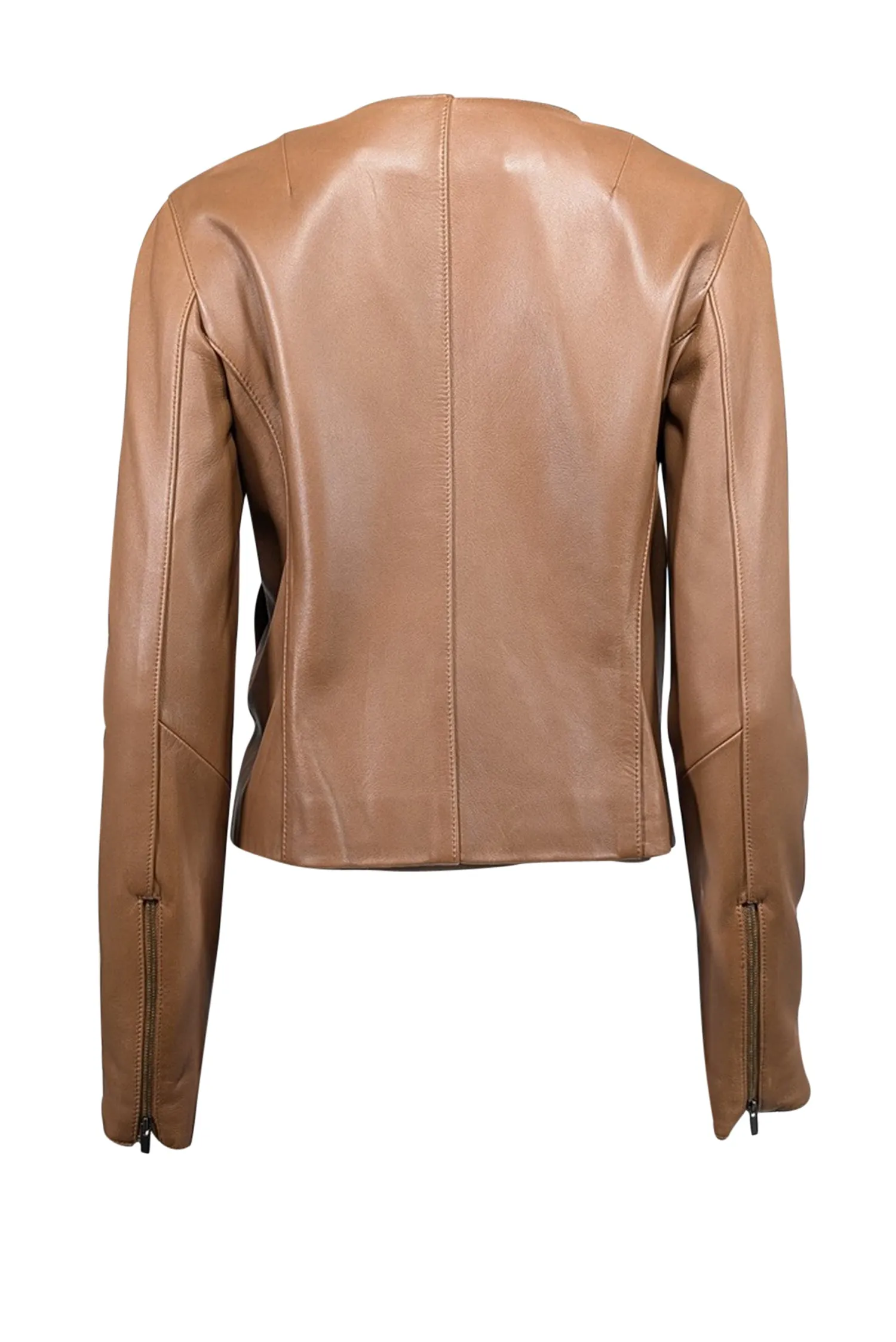 Vince - Camel Brown Leather Jacket Sz S